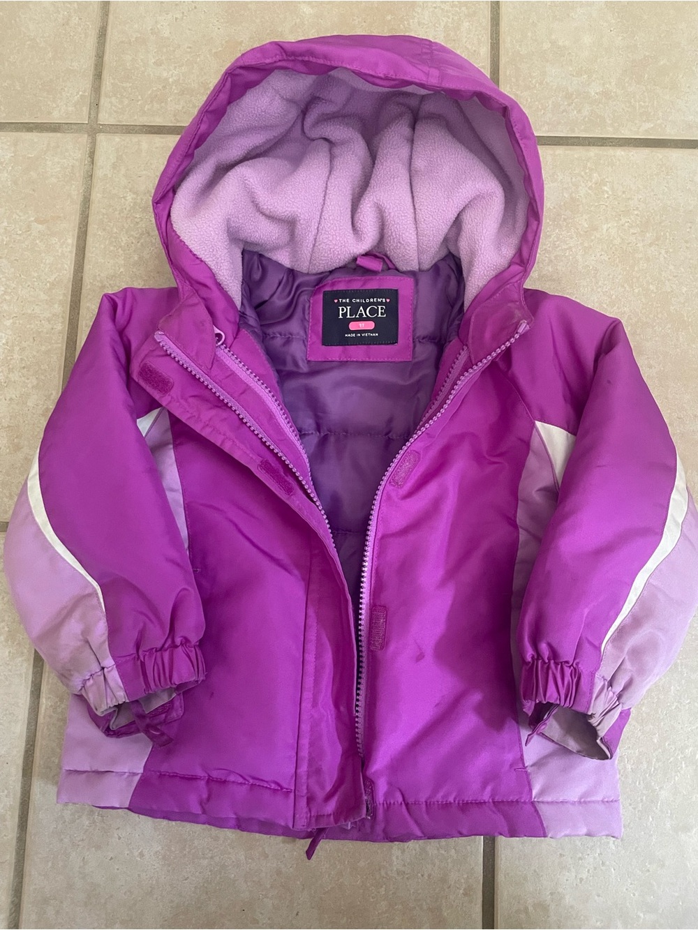 The Children's Place Bright Purple Hooded Puffer Coat